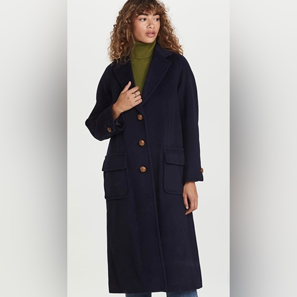 Tory Burch Wool Overcoat in Nevy Blue sz 0 995$ - Picture 4 of 16